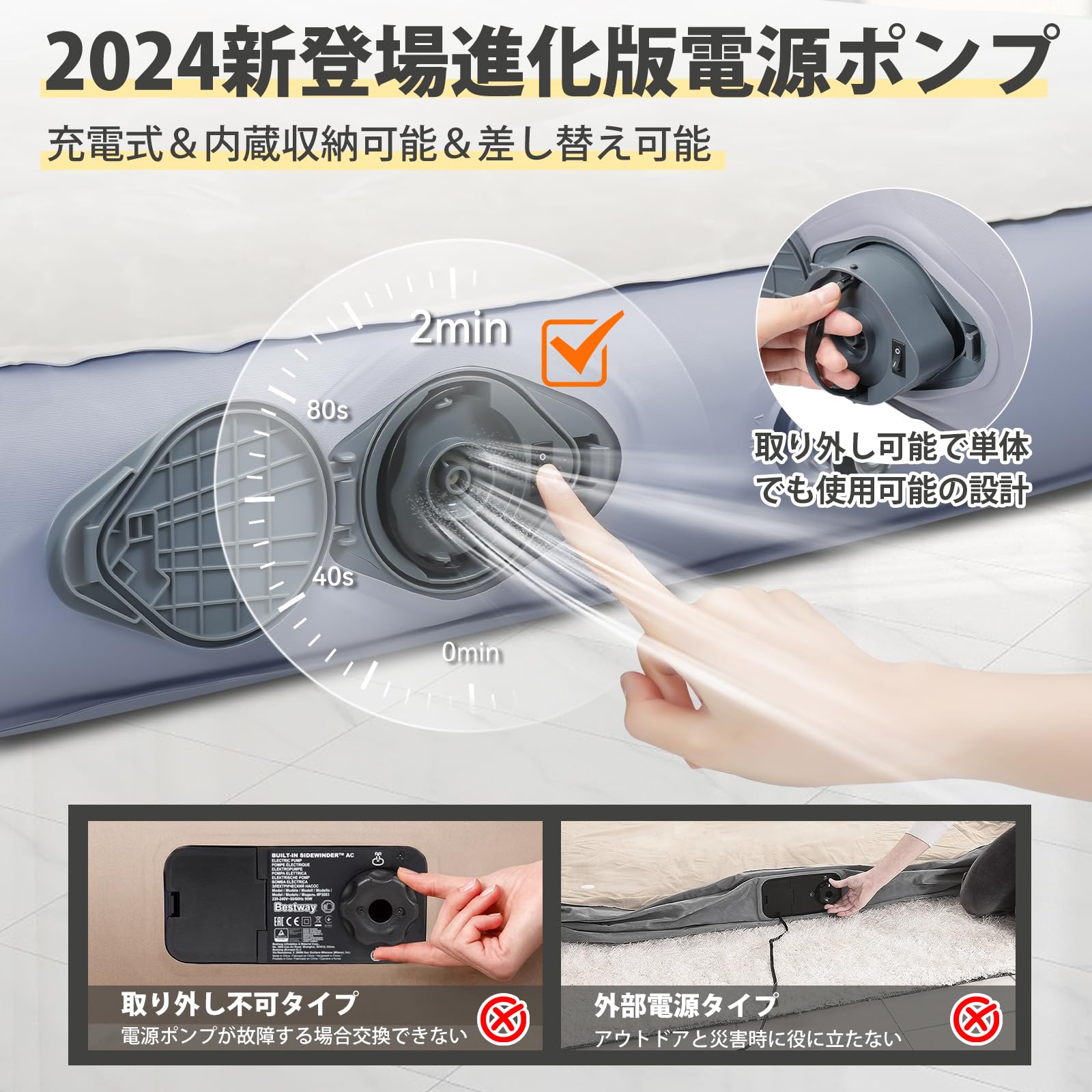 Amazon.co.jp: GOTIDY エアーベッド シングル 電動 エアー ベッド